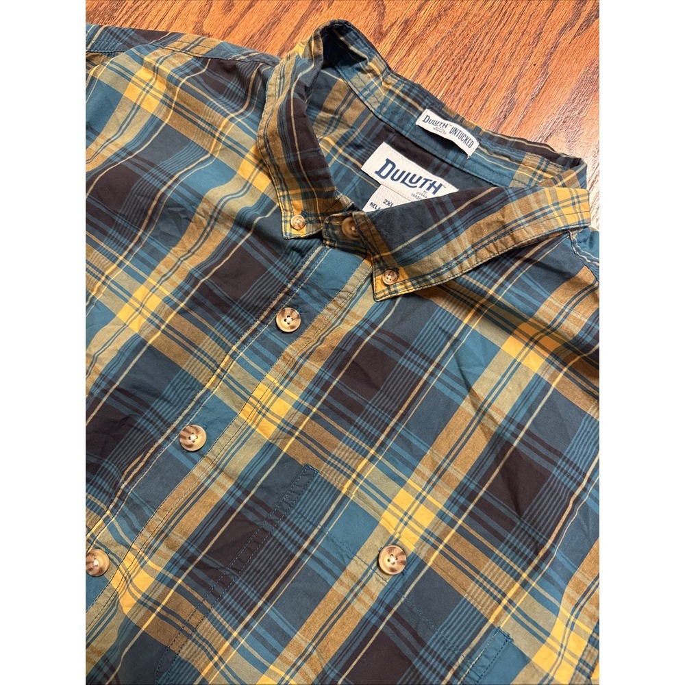 Duluth Trading Co. Untucked Men's XL Plaid relaxed Fit‎  Button-Up Shirt